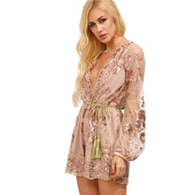 Sequin Jumpsuit Sexy Deep V Jumpsuit And Romper Playsuit Women Long Sleeve Lace Rompers Womens Jumpsuit With Belt