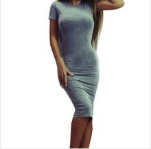 Short Sleeve Sexy Bodycon Dress Women O-Neck Package Hip Dress Slim Fit Club Party Dresses Vestidos M0558