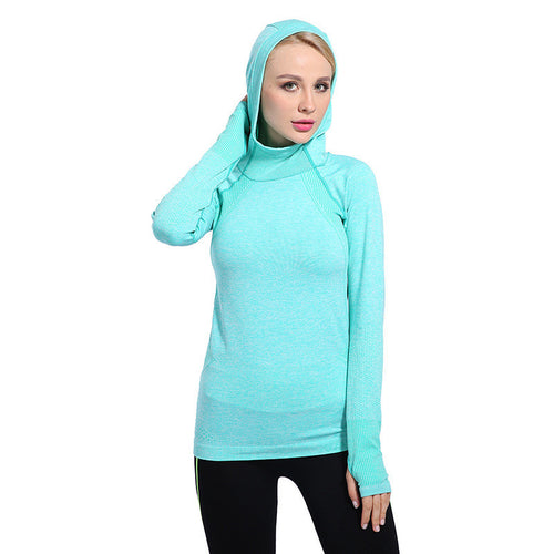 Slim Stretch Sportwear Sweatshirt With Hood Long Sleeve Women Tops Casual Outwear Sport Tracksuit For Women