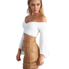 Tassel Suede Skirt High Waisted Bodycon Skirt Womens Suede Leather Pencil Skirt Slim Mini Women Skirt Saias