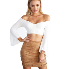 Tassel Suede Skirt High Waisted Bodycon Skirt Womens Suede Leather Pencil Skirt Slim Mini Women Skirt Saias