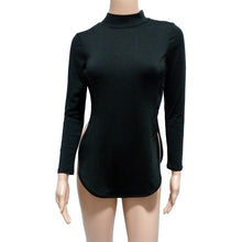 Tops Sexy Side Split Women Blouses Long Sleeve Back Open Blusas Femininos Sexy Blouse Shirts Fake 2 Piece Women Top