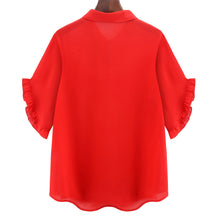 women-blouses-turn-down-collar-keyhole-chiffon-shirt-button-front-ruffled-cuff-plus-size-women-tops-red BBL