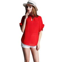 women-blouses-turn-down-collar-keyhole-chiffon-shirt-button-front-ruffled-cuff-plus-size-women-tops-red BBL