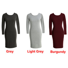 fashion-women-bodycon-dress-round-neck-long-sleeve-casual-sheath-slim-mid-calf-dress-grey-light-grey-burgundy-dress BBL