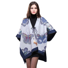 women-cape-butterfly-print-feather-lace-up-split-poncho-warm-shawl-pashmina-outerwear-bufanda-manta BBL