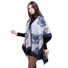 women-cape-butterfly-print-feather-lace-up-split-poncho-warm-shawl-pashmina-outerwear-bufanda-manta BBL