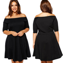 women-casual-dress-slash-neck-half-sleeve-loose-dress-strapless-black-mini-party-dress-vestidos-plus-size-xxl-xxxl BBL