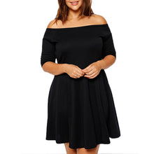 women-casual-dress-slash-neck-half-sleeve-loose-dress-strapless-black-mini-party-dress-vestidos-plus-size-xxl-xxxl BBL