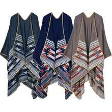 women-casual-knitted-cape-poncho-open-front-contrast-striped-pashmina-cardigan-outwear-tops-shawl-scarf BBL