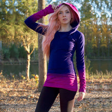 Women Hoody Gradient Color Print Bottoming Pullovers Casual Tops Long Sleeve Slim Hoodie Sweatshirts M0421