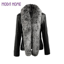 fashion-women-pu-leather-moto-jacket-open-front-faux-fur-collar-jacket-long-sleeve-biker-coat-black-jaqueta-de-couro BBL
