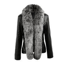 fashion-women-pu-leather-moto-jacket-open-front-faux-fur-collar-jacket-long-sleeve-biker-coat-black-jaqueta-de-couro BBL