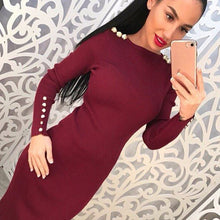fashion-women-sexy-bodycon-dress-knitted-midi-dress-vestdos-solid-long-sleeve-package-hip-club-dress BBL