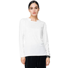 women-t-shirt-long-sleeve-o-neck-cut-out-loose-casual-top-basic-tee-white-camisetas-mujer BBL