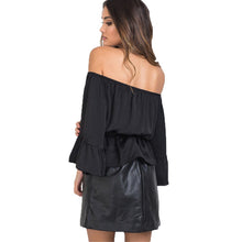 Women Tops Sexy Off Shoulder Blouses Tunic Top Flare Sleeve Slash Neck Women Blouses And Shirts Ladies Tops