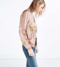 Harajuku Flower Embroidery Jacket Women Contrast color Sleeve Bomber Jacket Coat Pilots Couple Outerwear