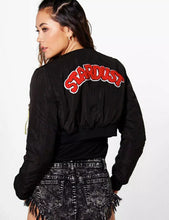 Harajuku Letter Appliques Embroidery Short Jacket Yokosuka Women V Neck Bomber Pilots Jacket Coat Pilots Outerwear