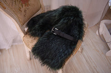 Hariy Shaggy Faux Raccoon Fur Warm Long Scarf Collar Women Faux Leather Buckle Faux Fox Fur Shawl Cap Scarves 3 Colors