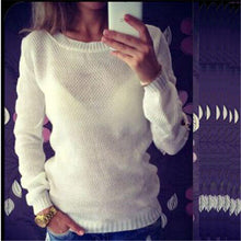 O-neck Long-Sleeved Solid Loose Women's Sweaters Pullover Knitted Sweater Top 4 Colors