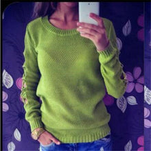 O-neck Long-Sleeved Solid Loose Women's Sweaters Pullover Knitted Sweater Top 4 Colors