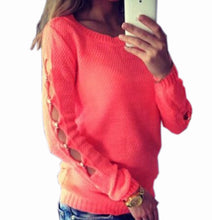 O-neck Long-Sleeved Solid Loose Women's Sweaters Pullover Knitted Sweater Top 4 Colors