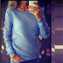 O-neck Long-Sleeved Solid Loose Women's Sweaters Pullover Knitted Sweater Top 4 Colors