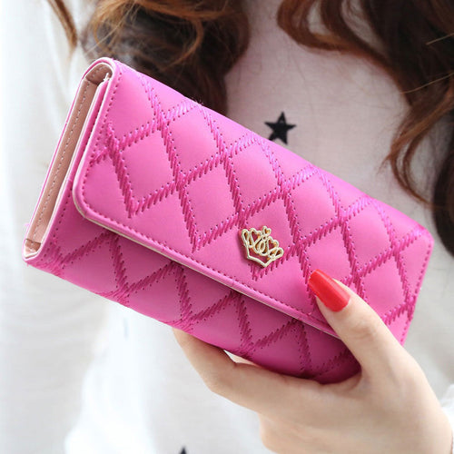Fashion Lady Women Clutch Wallet Long Purse Quilted Leather Wallet Card Holder Handbag Bags Day Clutches