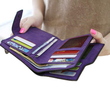 Korea Simple Women Mini Grind Magic Bifold Faux Leather Wallet Credit Card Holder Short Wallet Purse BU