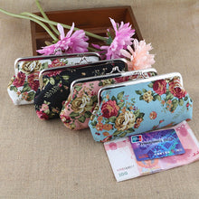 Retro Vintage Flower Print Women Lady Small Wallet Hasp Coin Purse Clutch Girls Clutch Bag