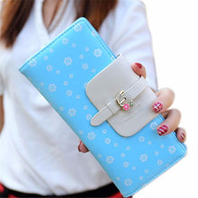 Women Zipper Long Purse Wallet Credit Card Holder Cute Floral Print Standard Wallet Handbag