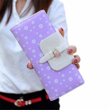 Women Zipper Long Purse Wallet Credit Card Holder Cute Floral Print Standard Wallet Handbag