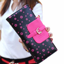 Women Zipper Long Purse Wallet Credit Card Holder Cute Floral Print Standard Wallet Handbag