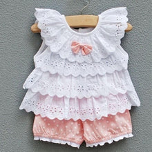 sweet-baby-kids-girls-2pcss-outfit-clothes-ruffled-t-shirt-tops-dot-pants-suit-clothing-sets BBL