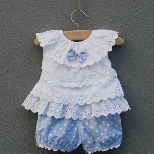 sweet-baby-kids-girls-2pcss-outfit-clothes-ruffled-t-shirt-tops-dot-pants-suit-clothing-sets BBL