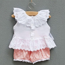 sweet-baby-kids-girls-2pcss-outfit-clothes-ruffled-t-shirt-tops-dot-pants-suit-clothing-sets BBL