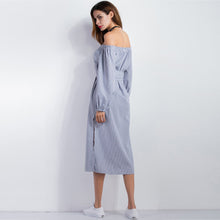 ladies-striped-shirt-dress-belt-bow-side-slit-loose-vestidos-elegant-women-cold-shoulder-dress-ukraine-beach-dress BBL