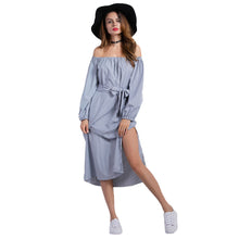 ladies-striped-shirt-dress-belt-bow-side-slit-loose-vestidos-elegant-women-cold-shoulder-dress-ukraine-beach-dress BBL