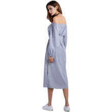 ladies-striped-shirt-dress-belt-bow-side-slit-loose-vestidos-elegant-women-cold-shoulder-dress-ukraine-beach-dress BBL
