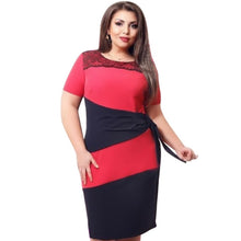 large-size-womens-striped-short-sleeve-lace-dress-bodycon-6xl-dresses BBL