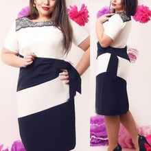 large-size-womens-striped-short-sleeve-lace-dress-bodycon-6xl-dresses BBL
