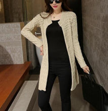Long Knitted Sweater Cardigan Women Bead Pearl Long Sweaters Outwear Long Sleeve Casual Cardigan GV272