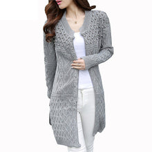 Long Knitted Sweater Cardigan Women Bead Pearl Long Sweaters Outwear Long Sleeve Casual Cardigan GV272