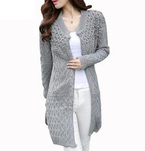 Long Knitted Sweater Cardigan Women Bead Pearl Long Sweaters Outwear Long Sleeve Casual Cardigan GV272