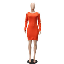 Long Sleeve Dress Women Sleeve Cut Off Shoulder Knitted Dress Slim Sexy Bodycon Dress Mini Robe Womens