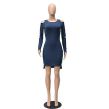 Long Sleeve Dress Women Sleeve Cut Off Shoulder Knitted Dress Slim Sexy Bodycon Dress Mini Robe Womens