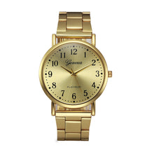 Luxury Fashion Women Man Glod Crystal Stainless Steel Analog Quartz Wrist Watch Reloj Geneva Wrist watch woman