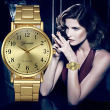 Luxury Fashion Women Man Glod Crystal Stainless Steel Analog Quartz Wrist Watch Reloj Geneva Wrist watch woman