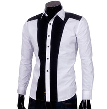 Mens Slim fit Fashion Famous Design Business Mens Casual Long Sleeve Slim Tops turndown collar Shirt Quality 2 Colors