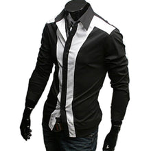 Mens Slim fit Fashion Famous Design Business Mens Casual Long Sleeve Slim Tops turndown collar Shirt Quality 2 Colors